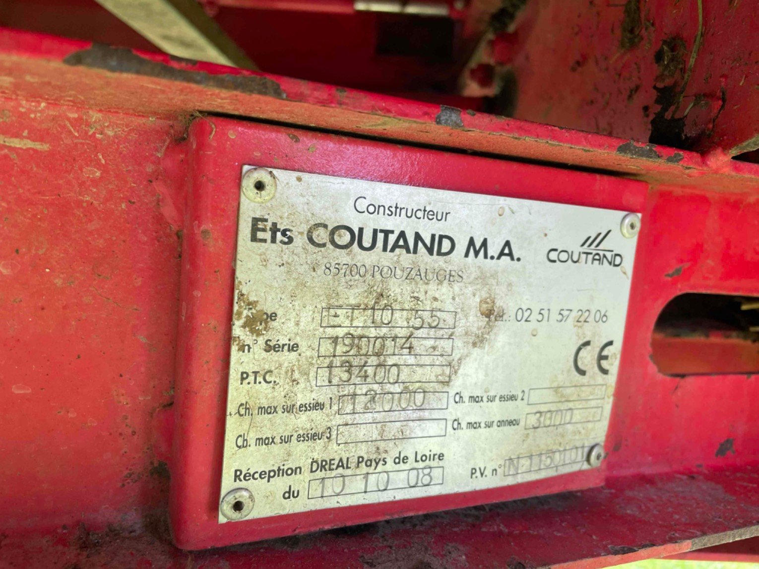 Épandeur à fumier Coutand T555