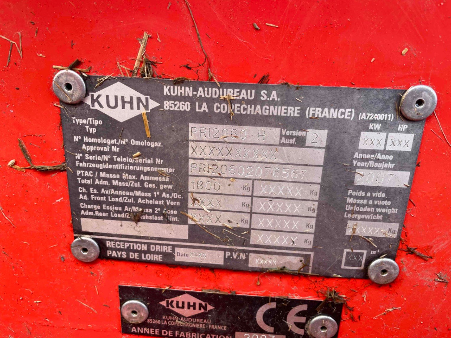 Pailleuse Kuhn PRI2060 H